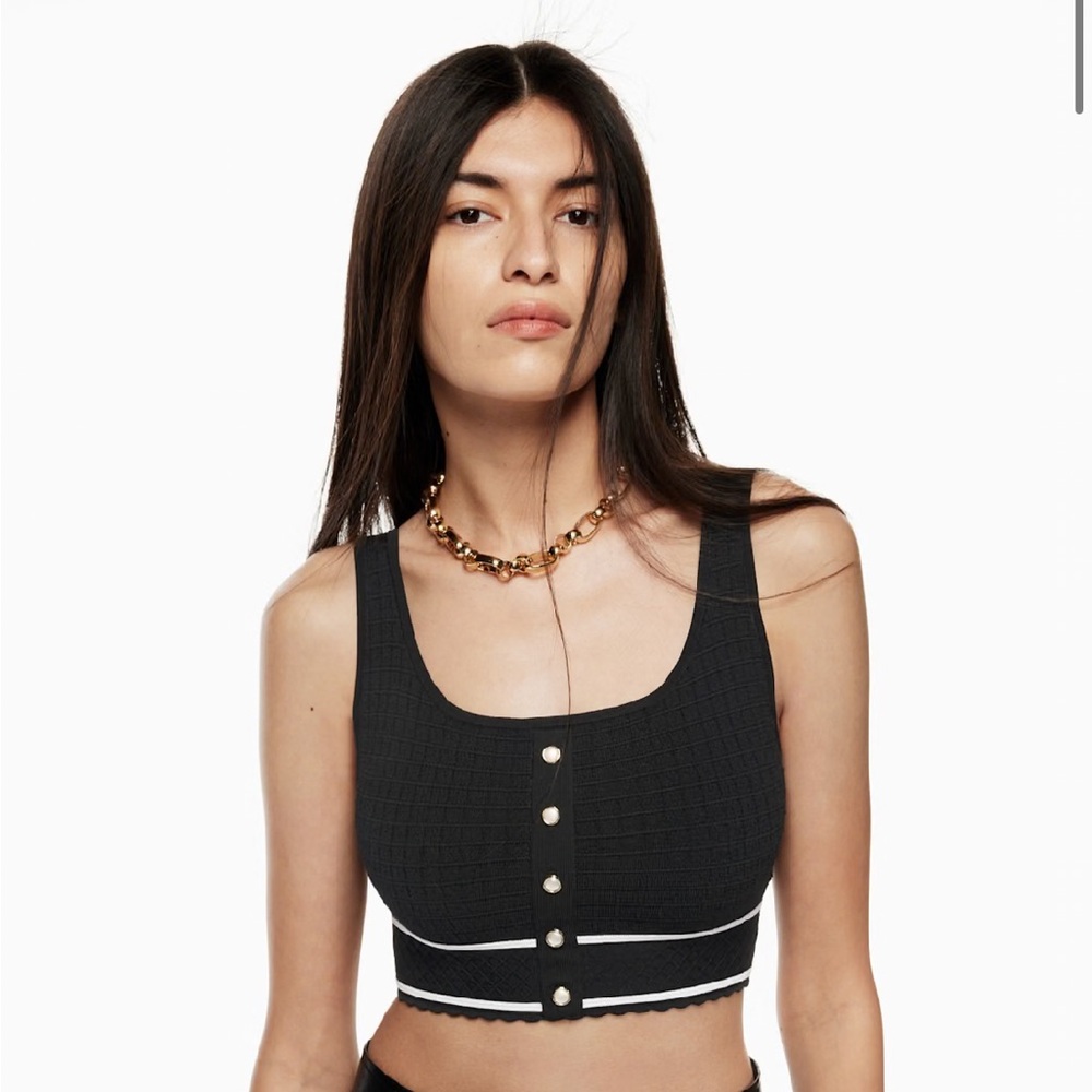 Aritzia Black Button-Front Women's Top
